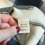 Miss Sparkling Navy & White Buffalo Plaid Long Coat Causal Outerwear Size S Blue Photo 6