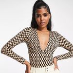 Abercrombie & Fitch Long Sleeve Slinky V-neck Bodysuit Women’s Size XSmall Photo 0