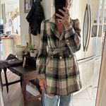 Juicy Couture Vintage green Plaid Double-Breasted Women's wool Coat Photo 6