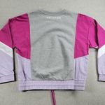 Peloton Chic Fabric Mix Pullover Sweatshirt Size M Gray Pink Cropped PS121 NEW Photo 6