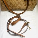 Coach Canvas Crossbody Bag With Signature Logo Brown Gold With Strap Photo 5