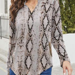 Halife Women's Roll Up 3/4 Sleeve Large V Neck Tunic Blouses‎ Tops Shirts White Photo 0