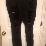 Torrid Size 22 Premium Slashed Plaid Skinny Jean - Black Rinse (Regular) Photo 0