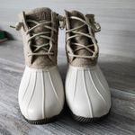 Sperry Womens 8.5M WOOL Duck Boots Beige Cream Quilted Upper Rubber Sole Photo 7
