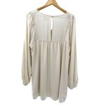 Sancia The Mayson Long Sleeve Mini Dress In Cream Size Medium Linen Blend White Photo 6