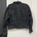 American Eagle  Women’s Black Denim Jacket Size Large Grunge Photo 4