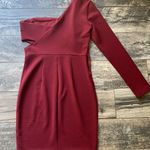 Dynamite Maroon One Shoulder Dress Photo 2