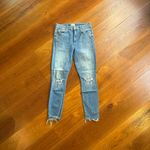MOTHER Denim Mother High Waisted Looker Ankle Fray Jeans Thrilling Shots Photo 3