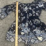 Angie  Blue White Floral Boho Romper – Size Large Photo 7