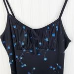 Vintage 90s Y2K Candy Rocket Sleeveless Maxi Dress with Slit Black Blue Floral Size M Photo 9