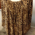 Maggie Barnes  Women's 5X Animal Print Kaftan Tunic Top Gold D Ring Accent Photo 0