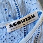 Ecowish Light Blue Eyelet Ruffle Sleeveless Dress Photo 8