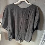 Ava & Viv  Black V-Neck Tie Front Blouse Photo 2