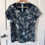 Lululemon Seek The Heat Short Sleeve Workout Shirt White Multi Teal Size 10 Photo 3