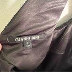 Gianni Bini  Jasmine Black and Gold Embroidered Lace A-Line Mini Dress Photo 12