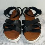 MIA  Black Strap Sandals Ankle Straps Open Toe Casual Photo 1