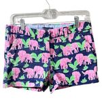 Simply Southern  Pink Elephant Print Women's Shorts Size 2 Photo 0