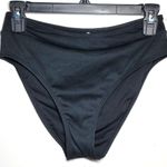 Cupshe Ribbed Banded High Waist Classic Cut Bikini Black Small Photo 1