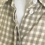 Lafayette 148  linen Button Down Shirt Gingham Plaid Size M Photo 4
