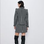 ZARA TEXTURED TWEETED Houndstooth Blazer w/POCKETS BLACK/WHITE NEW Photo 11
