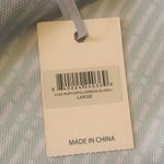 Simply Southern  NWT Shirt Dress Mint and White Striped Design Navy Ruffle Trim Photo 3