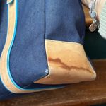Coach Vintage Hampton Denim and Tan Leather Tote Bag Photo 8