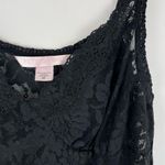 Victoria's Secret Victoria’s Secret Black Floral Lace Slip Dress Medium Ruffle Hem Sexy Lingerie Photo 2