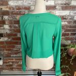 Naked Zebra Naked Zebras Green Long Sleeve Button Down Tie Waist Crop Top Size S Photo 4
