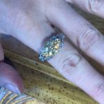 Genuine Moissanite Yellow Sapphire Sterling Silver Ring Size 8 Photo 3