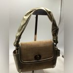 Coach Parker Woven Straw Metallic Leather Shoulder Bag 42475 Photo 12