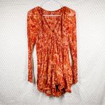 Free People Orange Red Dark Romantic Tunic Top Photo 1