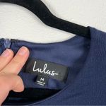 Lulus Buenos Aires Fringe Trim Shift Dress Blue Sz M Photo 3