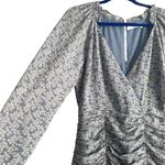 ASTR  THE LABEL Ruffled Tiered Mini Dress Blue Floral Medium Photo 3