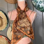 Vintage Orange & Brown Snakeprint Scarf Photo 0
