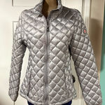 Madden Girl  Silver Metallic Quilted Puffer Coat Size M Photo 0