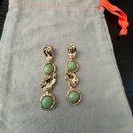 Alexis Bittar NWOT  Gold and Green Statement Earrings Photo 3