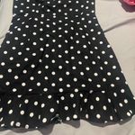 Privacy Please  Lily Mini Dress Size S Black Polka Dot Ruffle Sleeveless Linen Photo 9