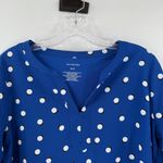 Van Heusen  Blue Polka Dot V-Neck Pullover Career Blouse Women's Size Small Photo 3