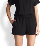 BCBGMAXAZRIA 🌞 Quincey Black V Neck Short Sleeve Romper #P Photo 0