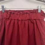 American Eagle Paper Bag Linen Blend Skirt Size XS Rust Red Pull On Button Photo 5