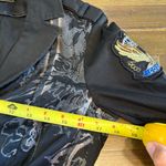 COOGI  Womens Blazer Black Embroidered Rhinestones Military Patch Gold Y2K Edgy Photo 4