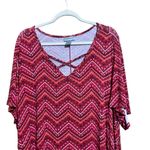 Catherines  Midi Dress Womens 2X Multicolor Chevron Print V Neck Stretch Ladies Photo 1