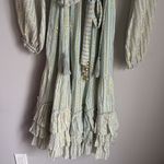 Karina Grimaldi  metallic gold striped tiered midi dress Photo 5