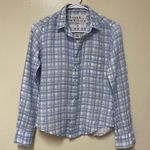 Frank & Eileen Shirt Blue & White Plaid Italian Linen Button Up Barry XXS READ Photo 0