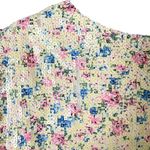 ZARA ‎ Floral Sequin Crop Top Blouse Flutter Sleeves Cream Pink Blue, Size Medium Photo 10