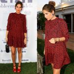 ZARA  Dress Animal Print Ruffle Red‎ Black Leopard Mini Long Sleeves Mini Medium Photo 3