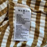 Urban Outfitters romper shorts big sleeves deep v neck mustard white stripe Photo 7