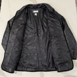 Covington  Quilted Button Front 100% Leather Jacket Womens Medium Black SuedeTrim Photo 3