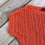 ZARA  Women's Orange Open Knit Cropped Sweater Top Size M Photo 4