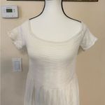 Roxy  Lovers Marshmallow Dress Large Smocked Off the Shoulder Maxi Ruffled Lace Photo 3
